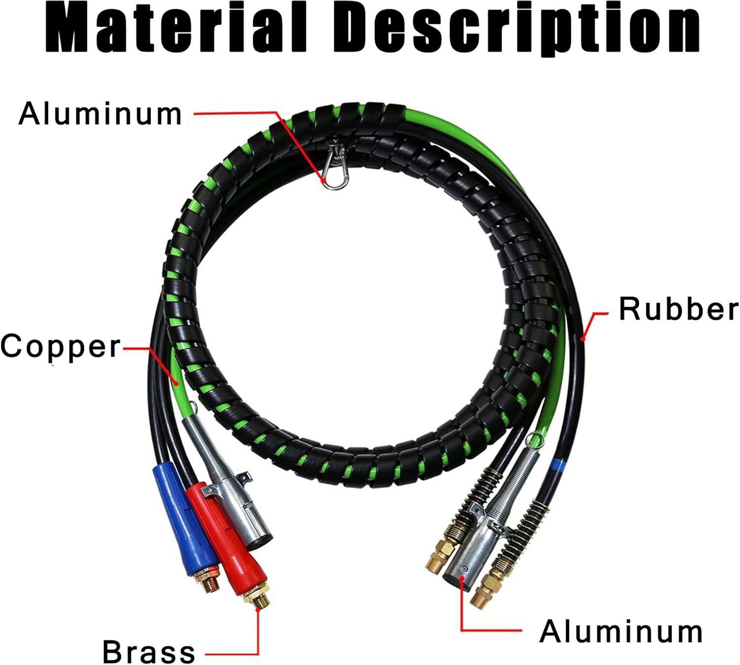 3 in 1 Semi Truck Air Hose Trailer Electrical Cable Assembly ABS Wire Rubber Air Line Tractor Parts C744