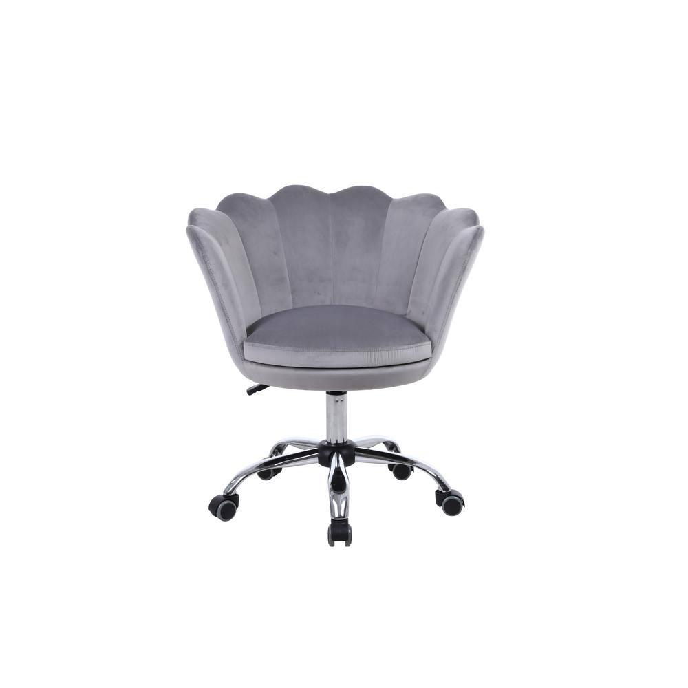 Gray Velvet Swivel Height Adjustable Task Chair P52055