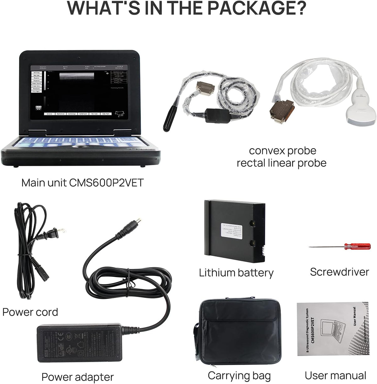 Portable Laptop B-Ultra Sound Scanner Machine with Micro-Convex & Rectal Linear Probe H33235