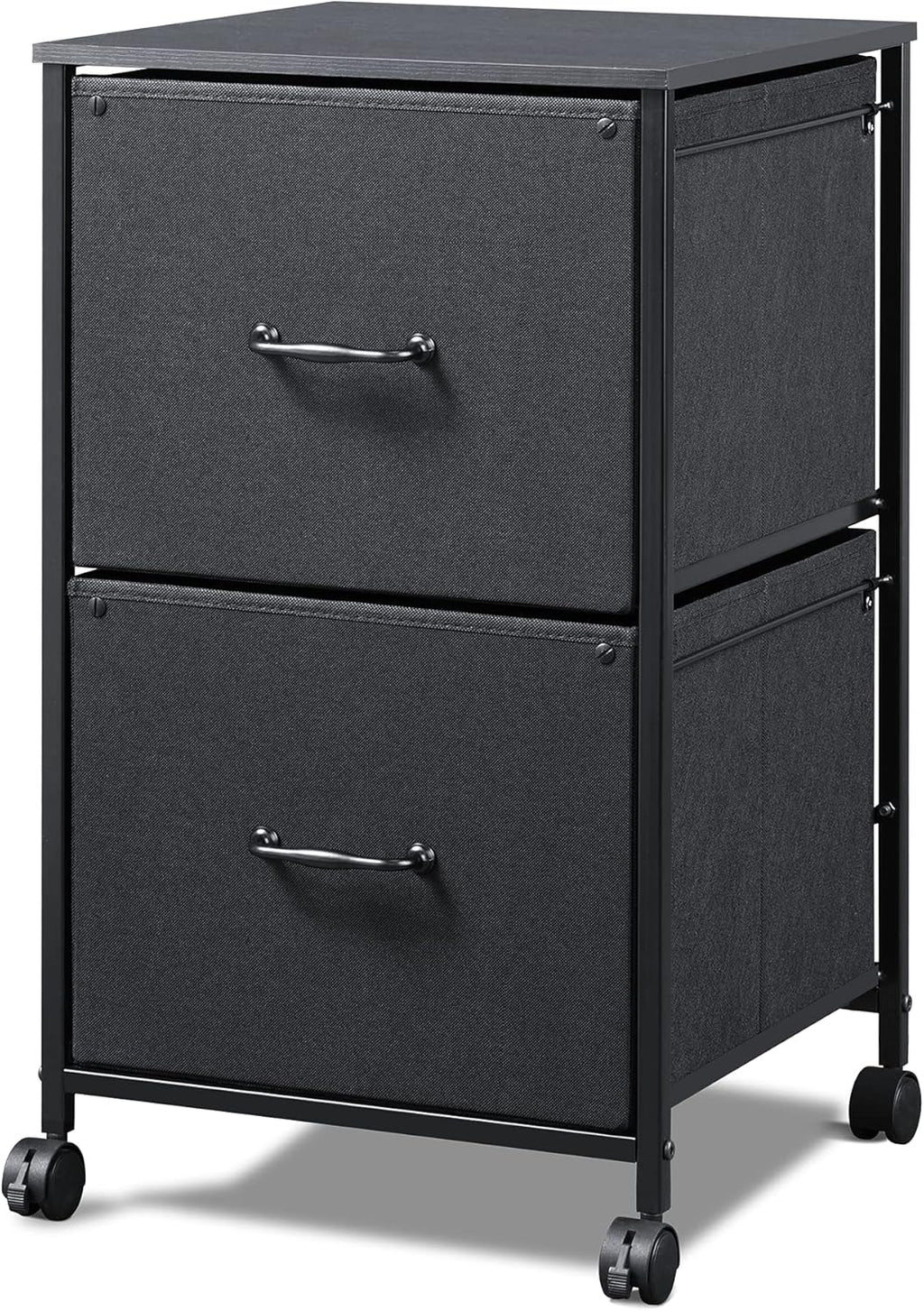 Black 2 Drawer Mobile File Cabinet Y4384