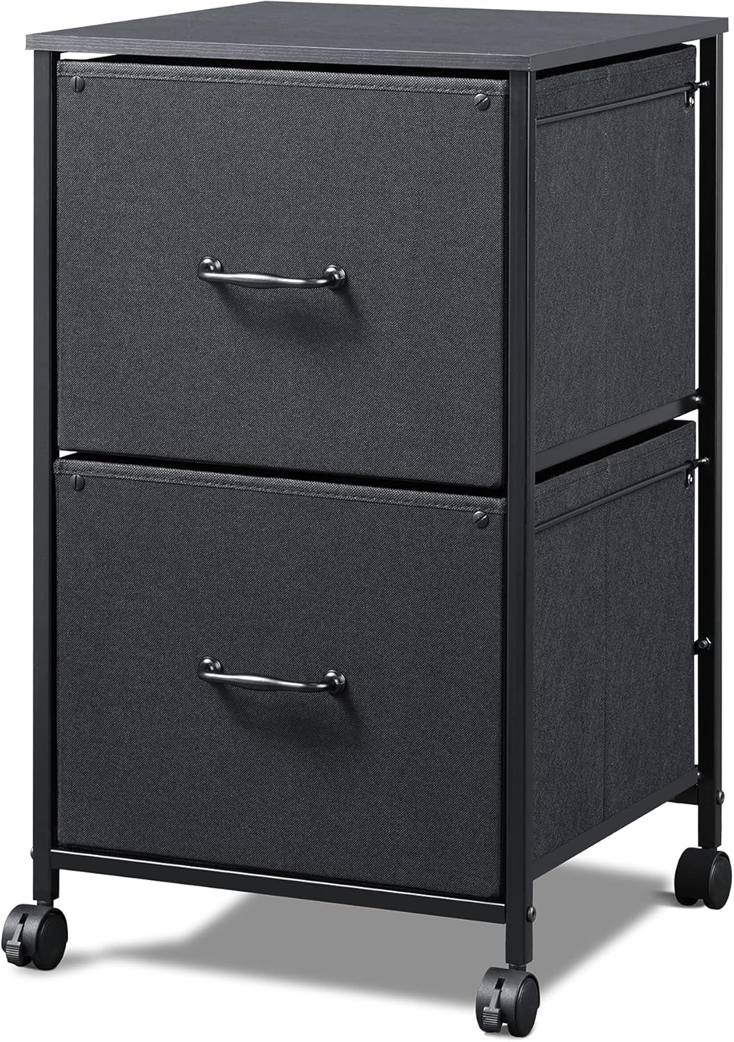 Black 2 Drawer Mobile File Cabinet Y4384