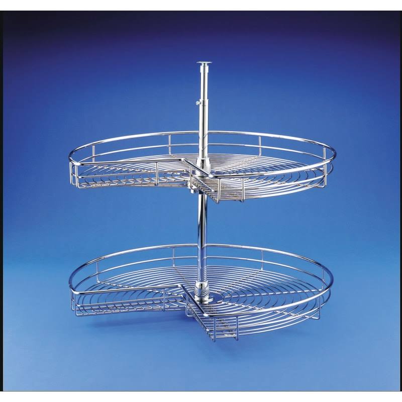 28x22 Chrome Kidney Lazy Susan 2-Shelf K388717