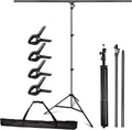 Portable 8.5ft Tall Adjustable Photography Backdrop Stand with 4 Spring Clamps & Carrying Bag W287055