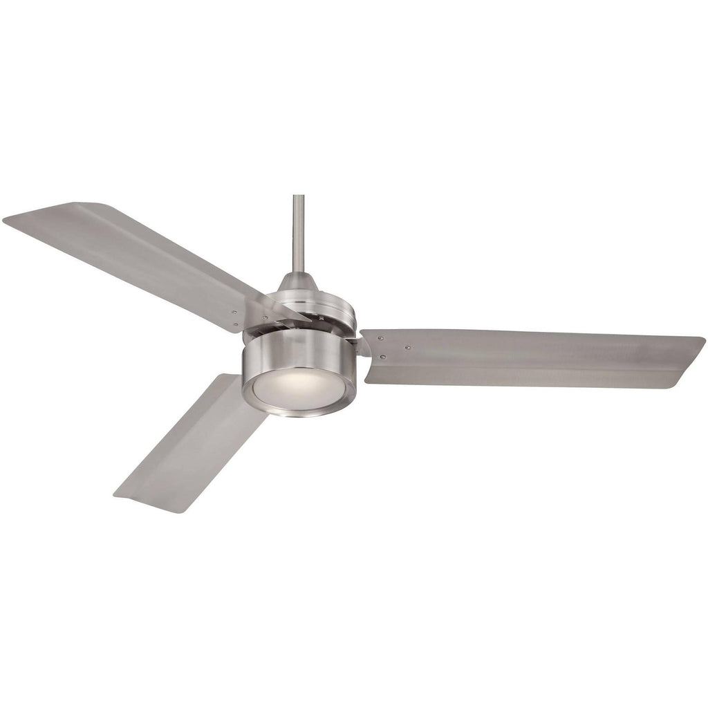 Brushed Nickel Indoor Ceiling Fan with Light LED Remote Control Z335701