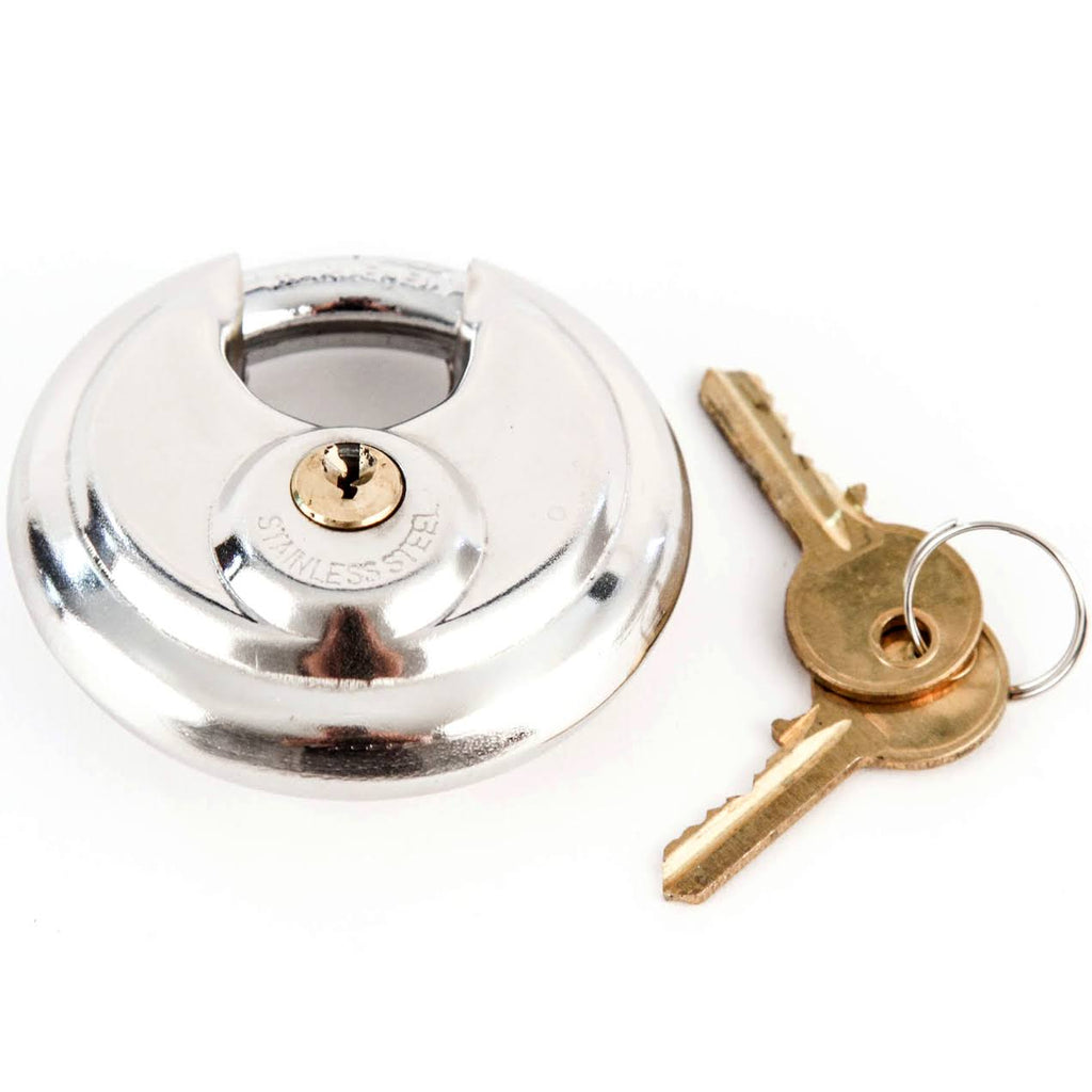 80 Armor Disc Padlock Trailer Brass Cylinder Storage Locks Stainless Keyed Same W760