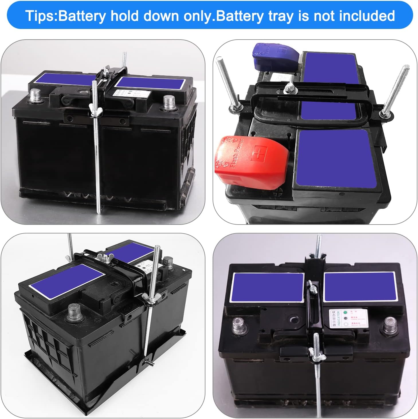 Adjustable Battery Hold Down with 11 Inch Iron J Hook Bolt A507