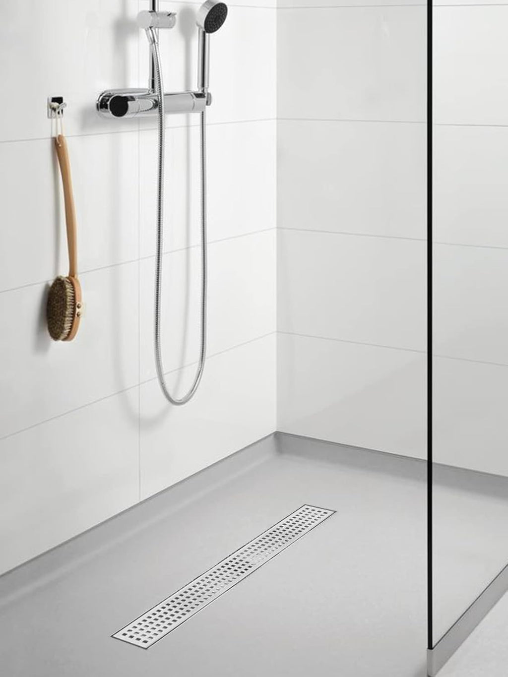 24 inch 304 Stainless Steel Linear Shower Drain with Grid Cover, Pack of 2 I26797