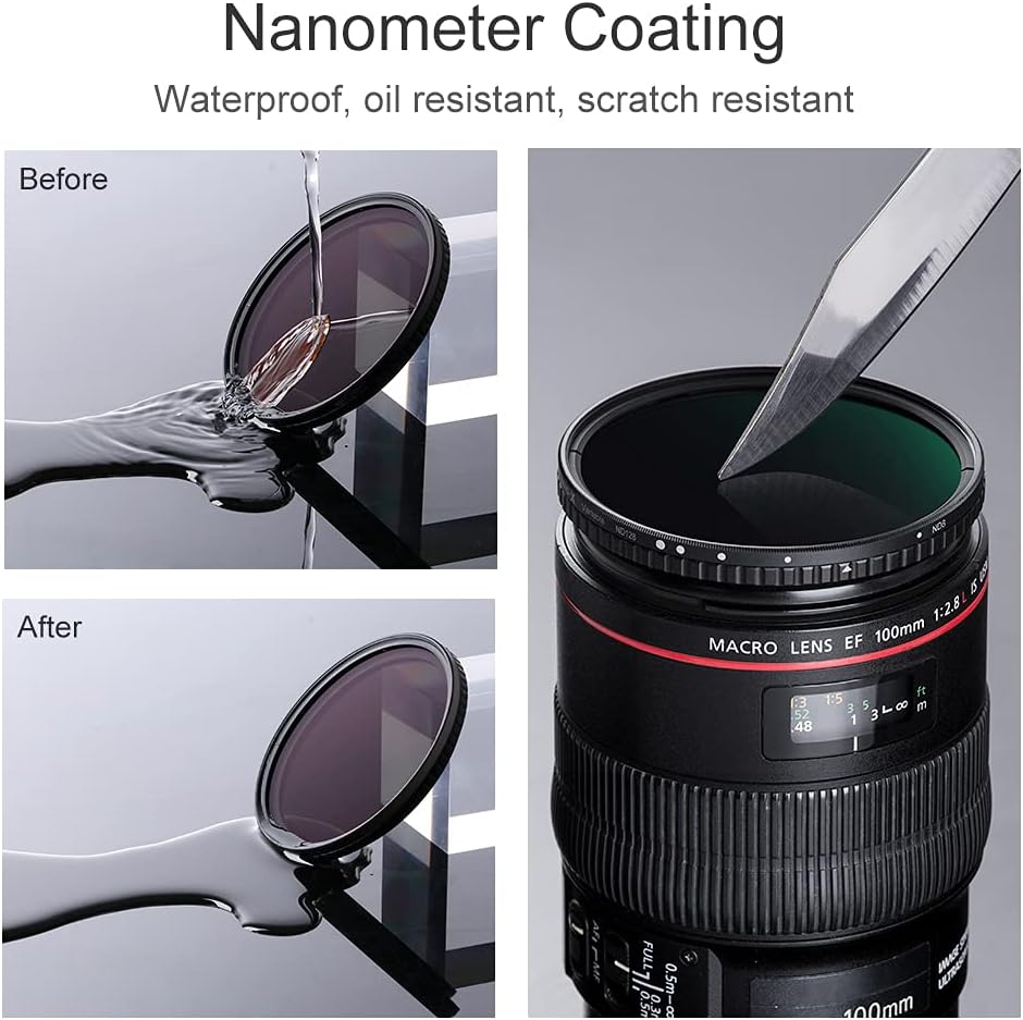 67mm Variable ND Filter ND8-ND128 HD VND Filter T140