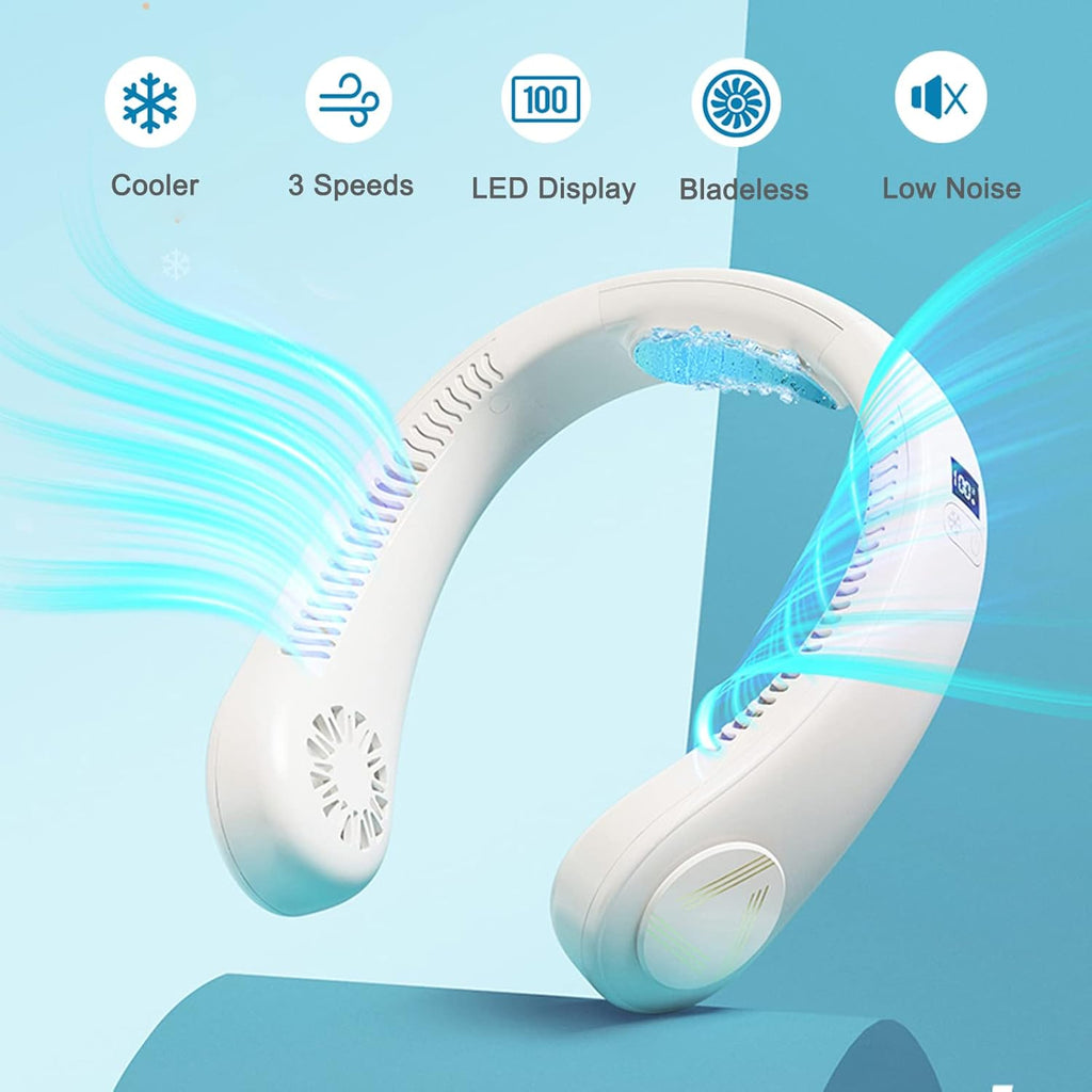 Portable Neck Fan, Wearable Bladeless Cooling Fan, 4000mAh Battery, Pack of 2 H466835
