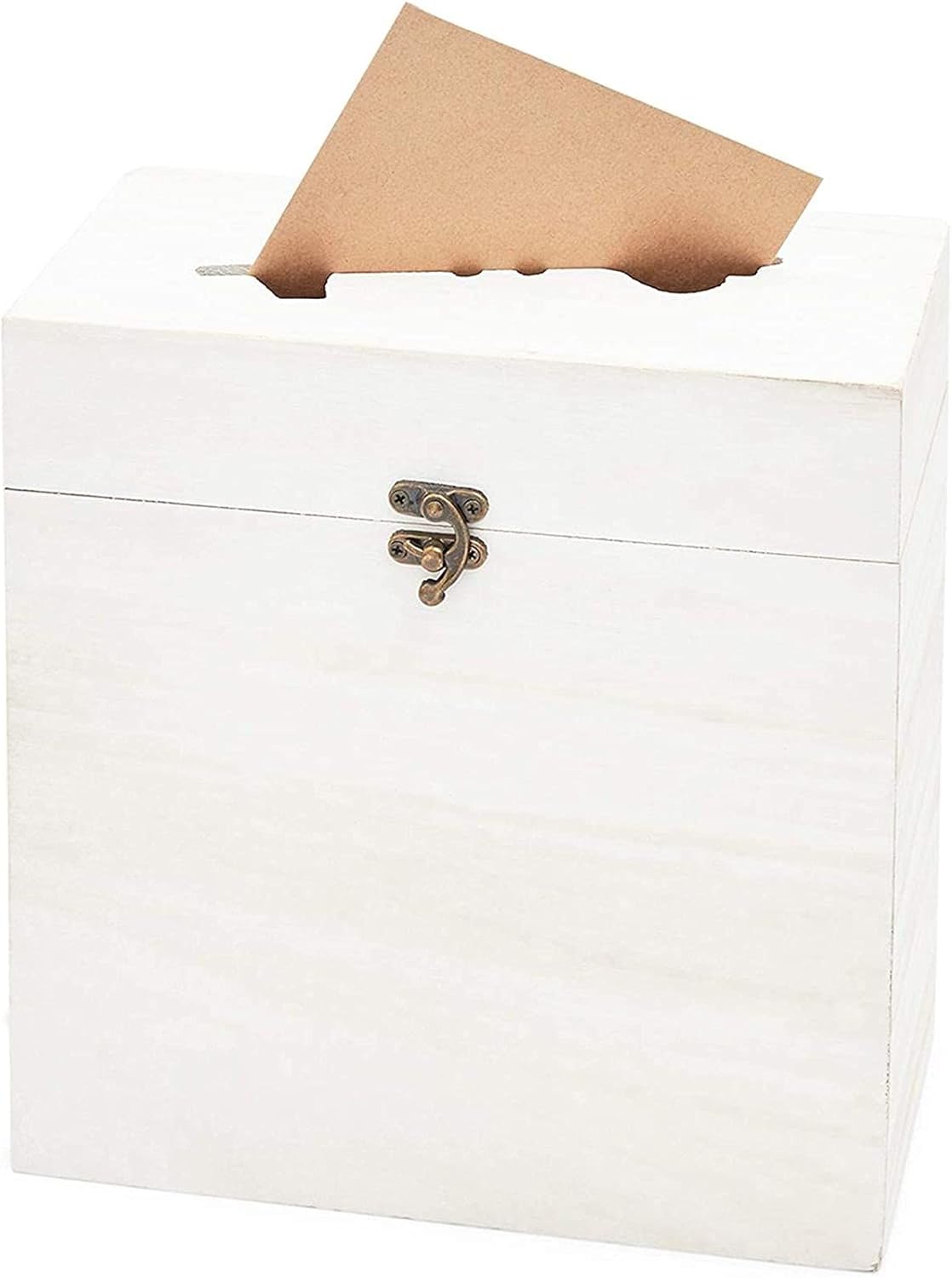 White Rustic Card Box B809