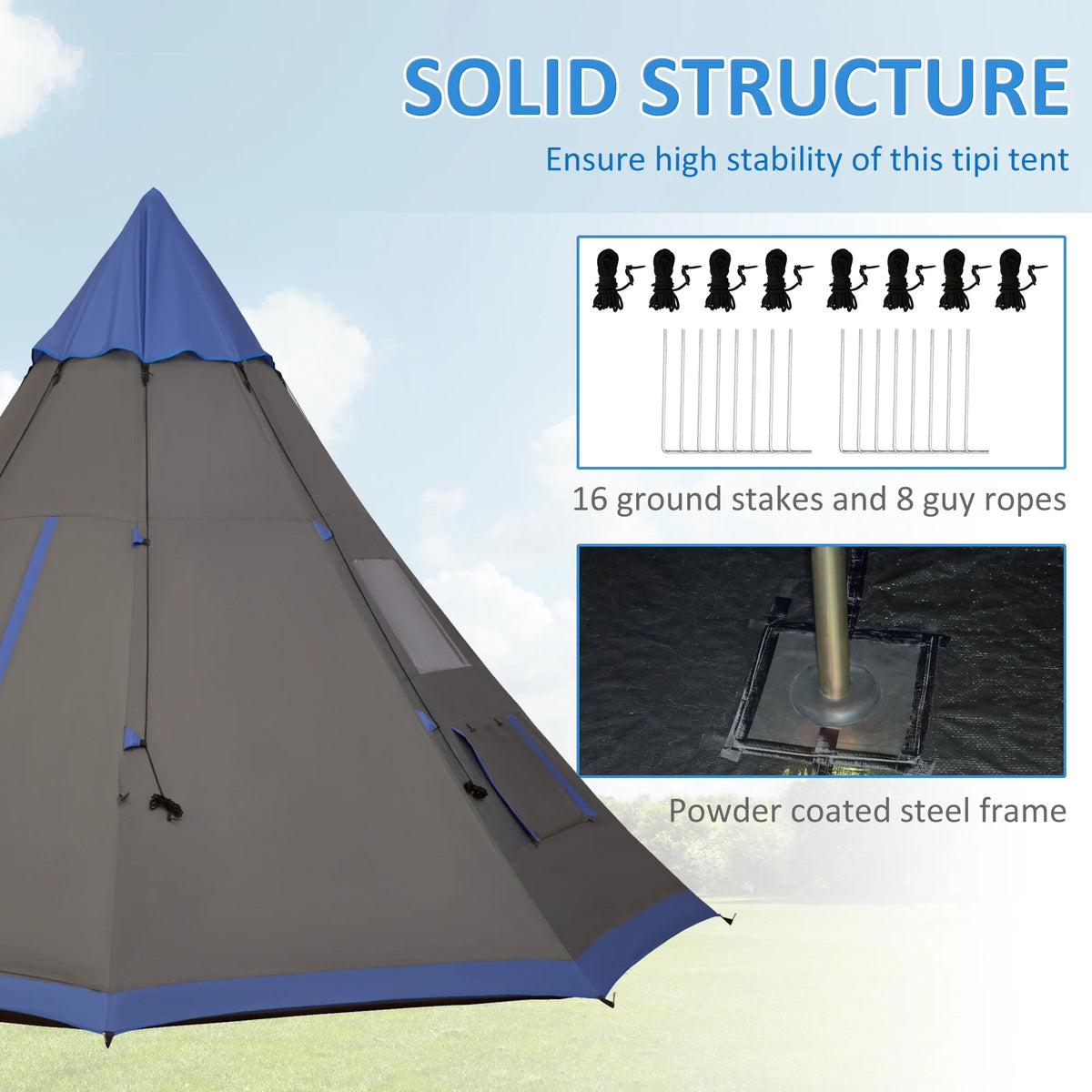 12Ft 4 Season Camping Tent with 8 Mesh Windows U157342