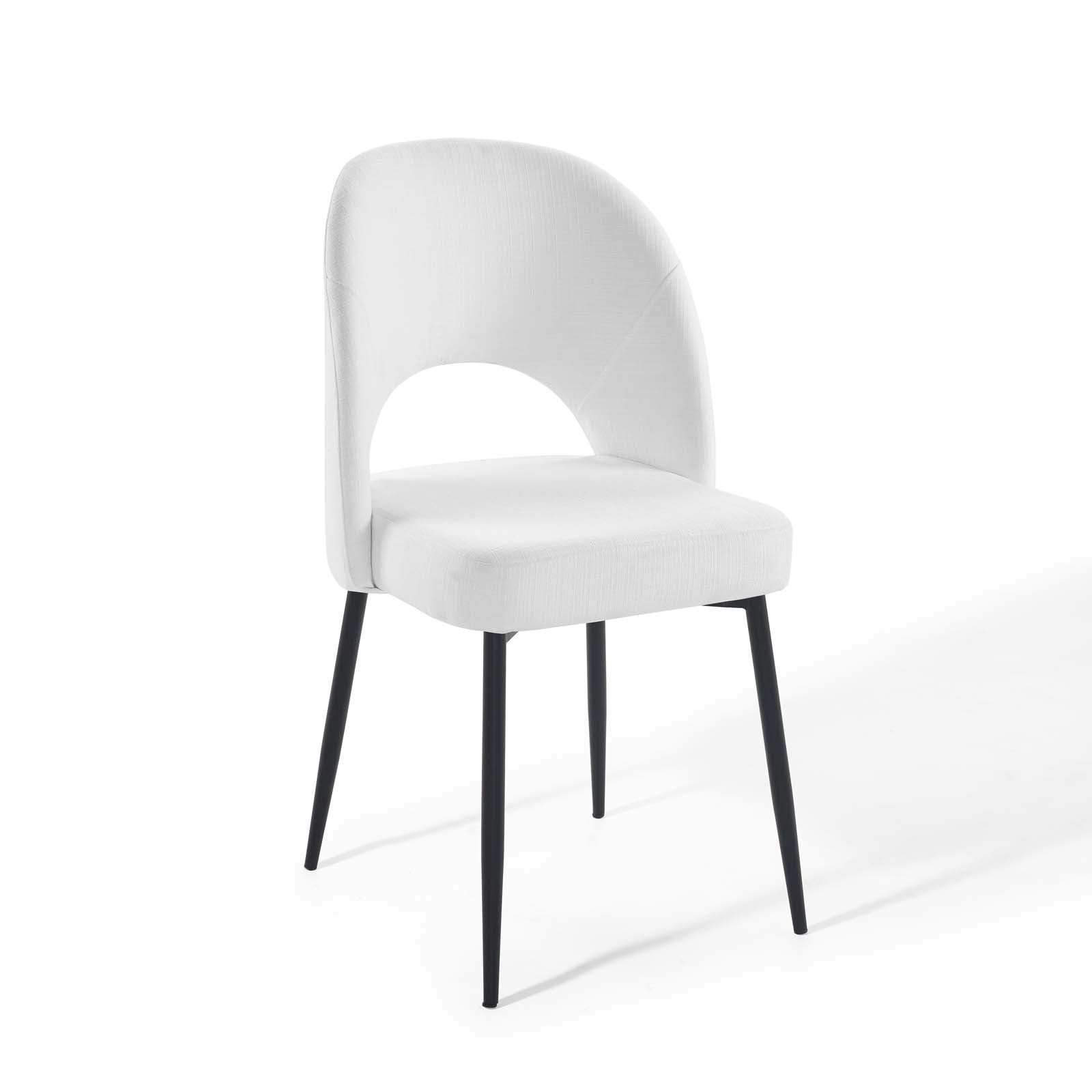 Black White Upholstered Fabric Dining Side Chair Q977344