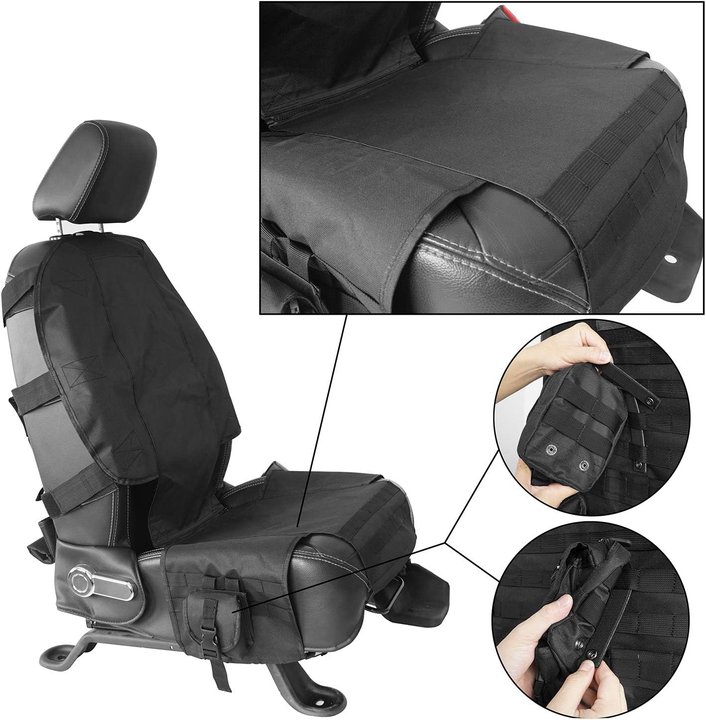 Molle Seat Back Organizer with Multi Pocket Pouch Bag D746610