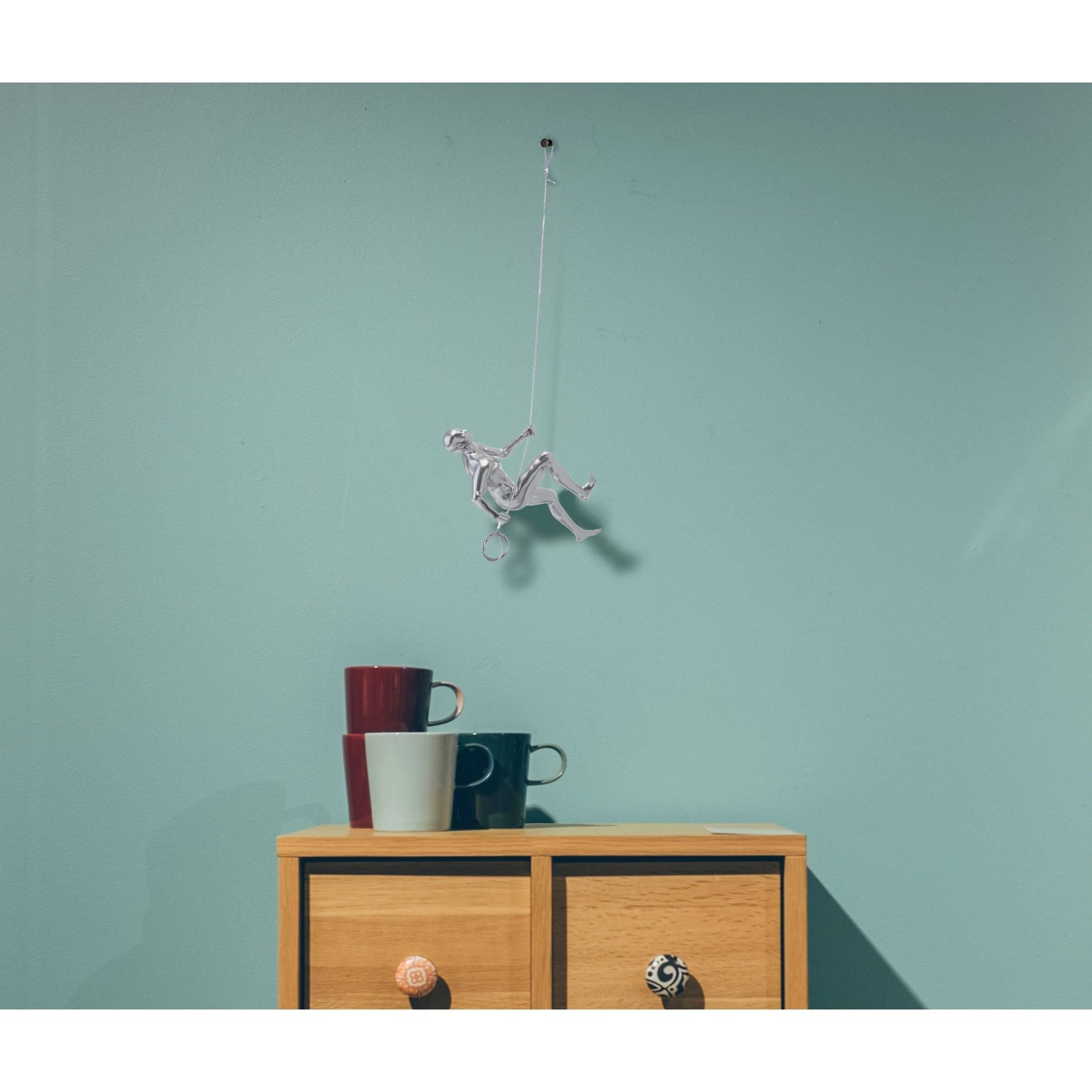 Metallic Red Climbing Woman Wall Decor P93161
