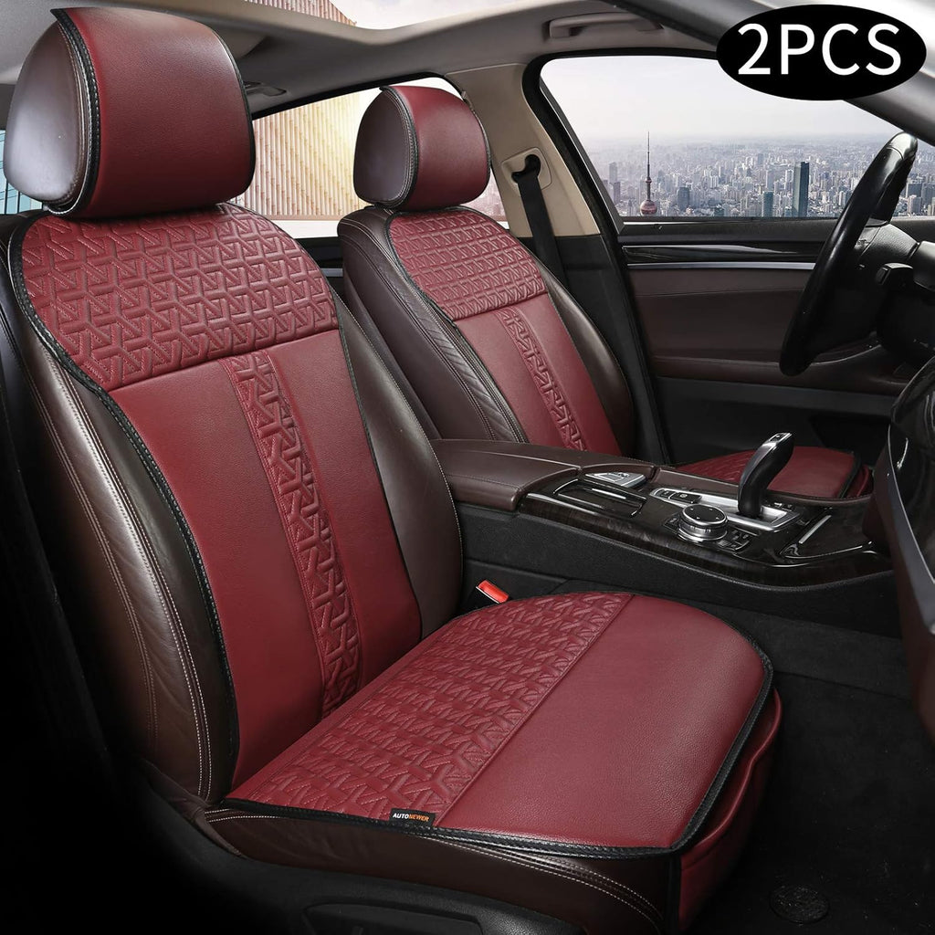 Black PU Leather Car Seat Covers Front Seats Only, 2PCS M513