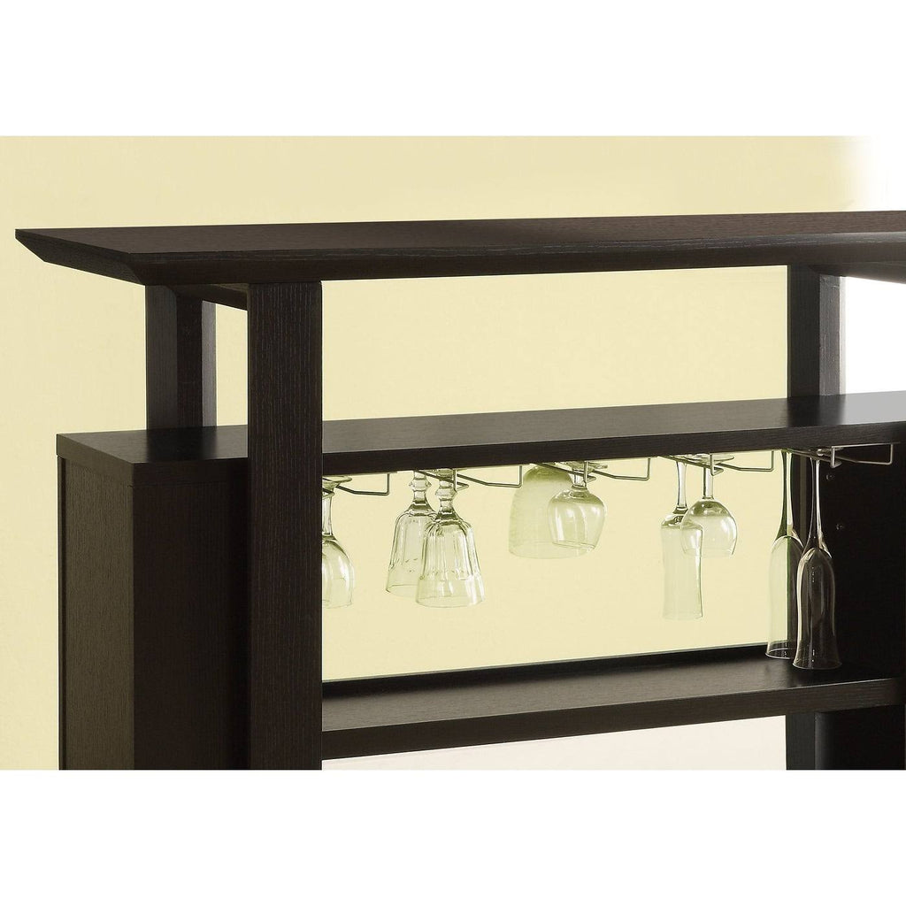 Brown MDF Glass Storage Home Bar with Bottle K25042