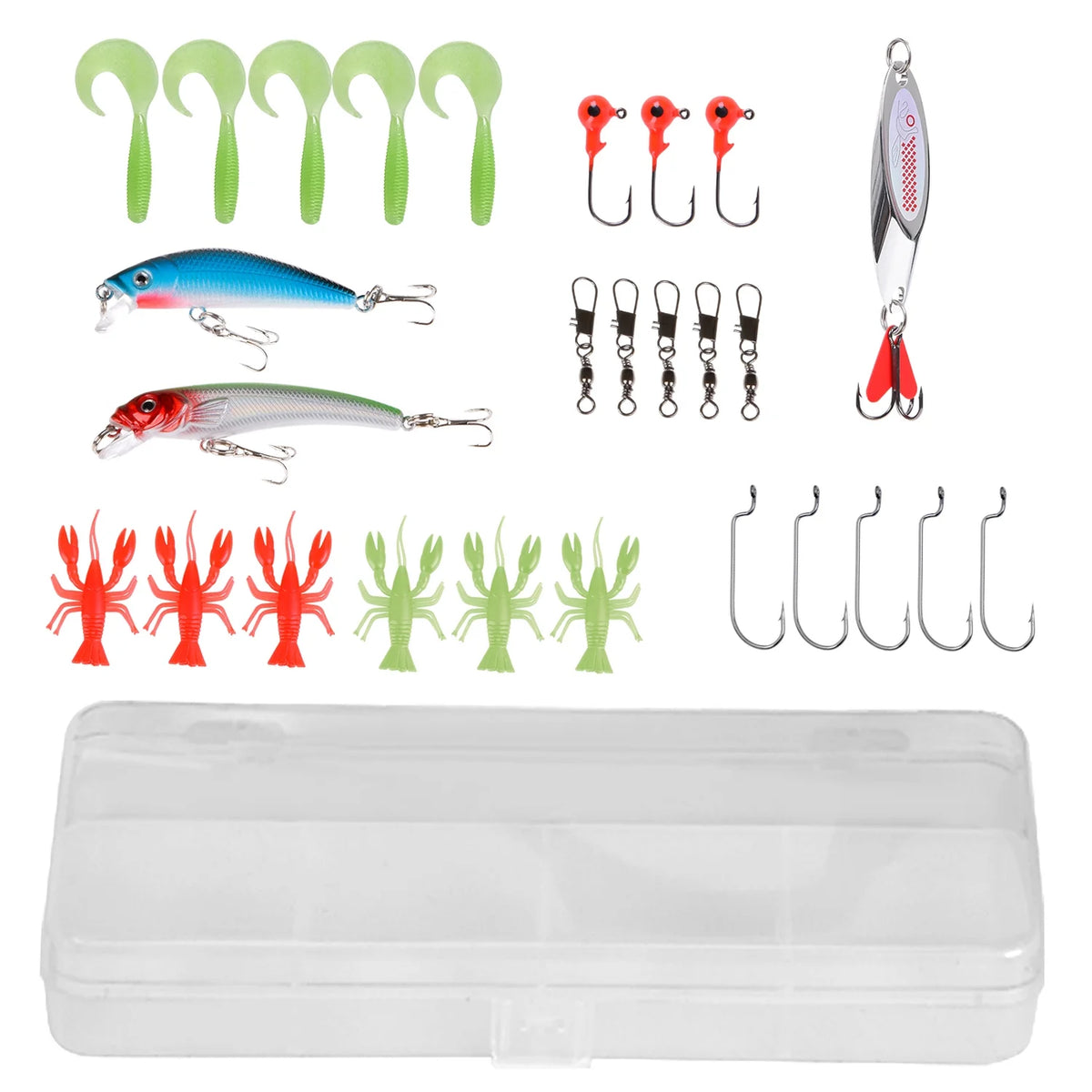 Carbon Fiber Telescopic Rod And Reel Combo With Lures Swivels Kit T6684
