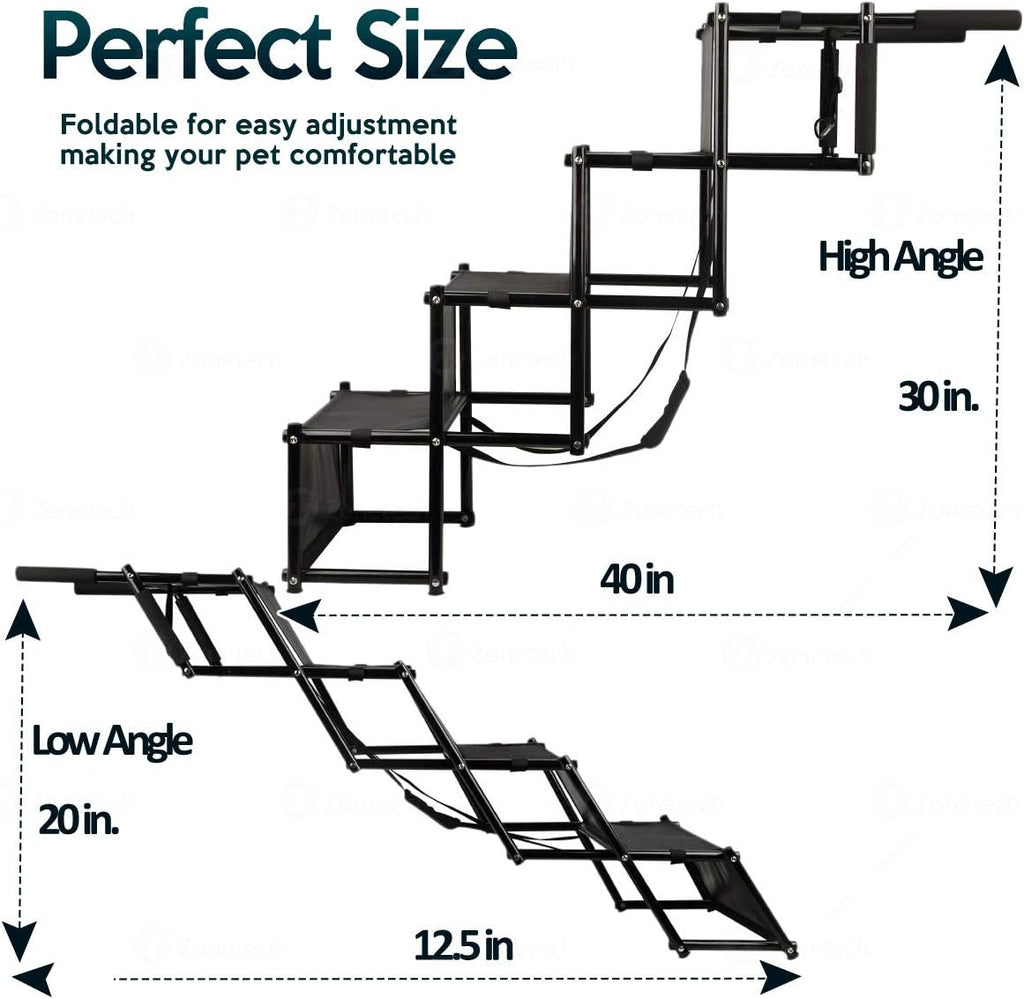 Foldable Step Stairs with Metal Frame Y55577