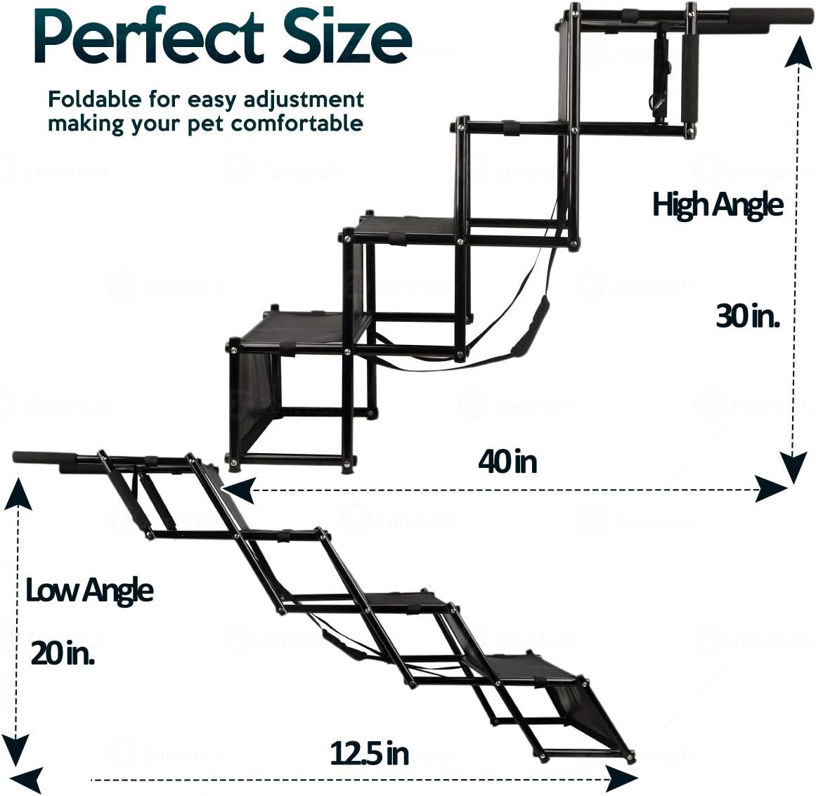 Foldable Step Stairs with Metal Frame Y55577