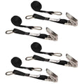 1 inch x 10' Black Stainless Steel Thumb Ratchet Strap with Carabiner Clip V61202