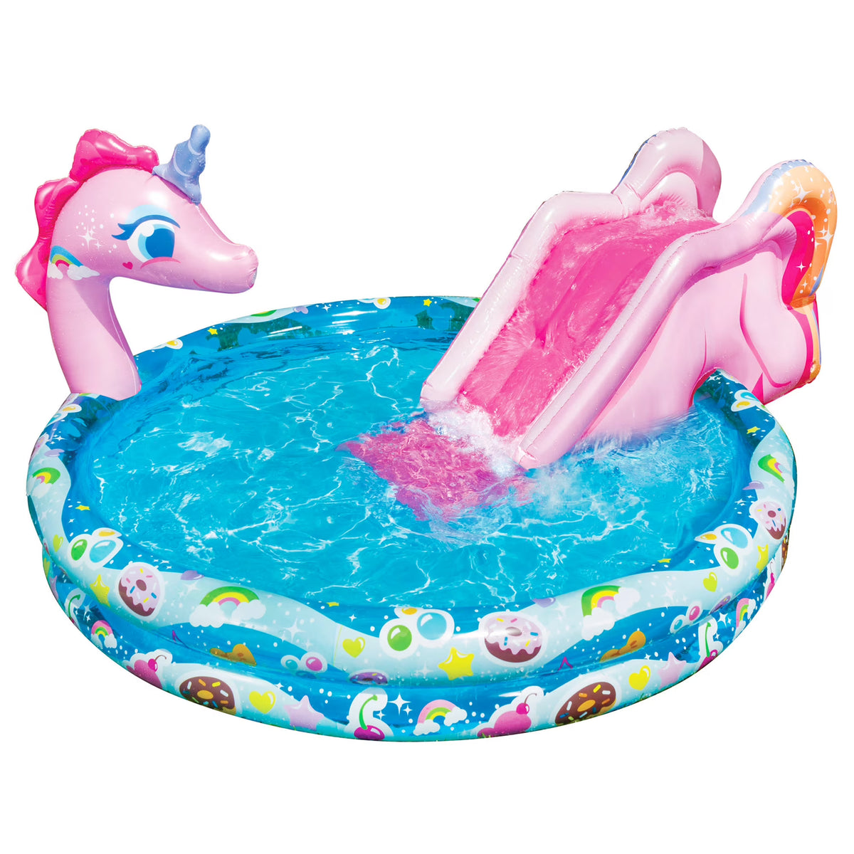 Inflatable Unicorn Pool Water Slide Splash Toy C550577