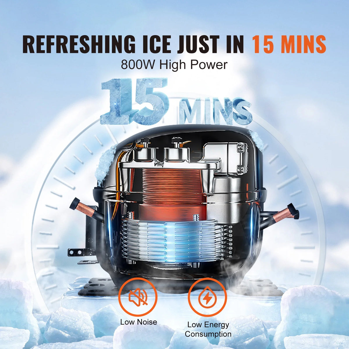 Commercial Ice Maker with 30.7 lb Storage Container X80711