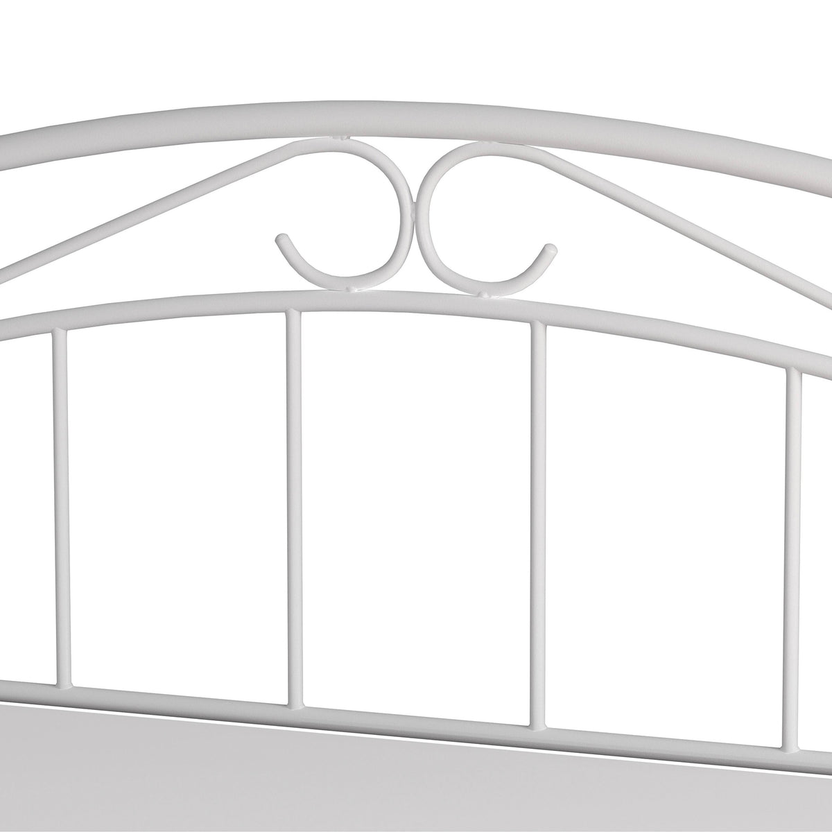 Metal Full Bed with Arched Scroll Textured White C373172
