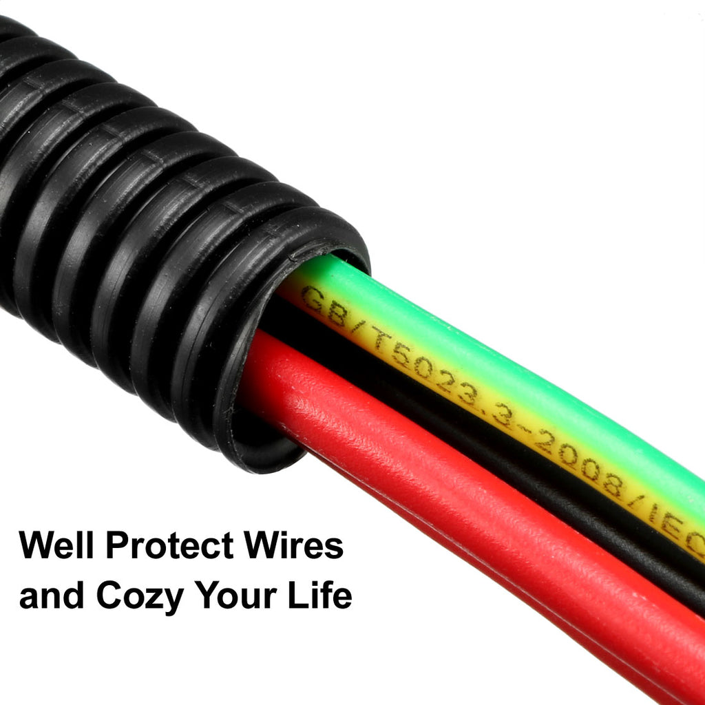 13mm Outside Dia Corrugated Bellow Conduit Tube Black Z11796