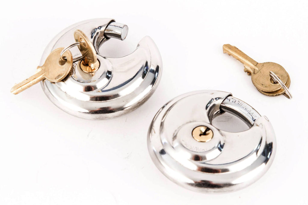 80 Armor Disc Padlock Trailer Brass Cylinder Storage Locks Stainless Keyed Same W760