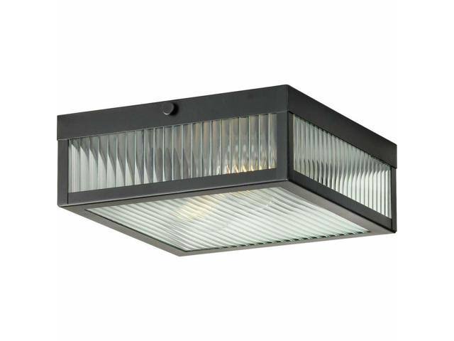 Black 2 Light Flush Mount Square M73049