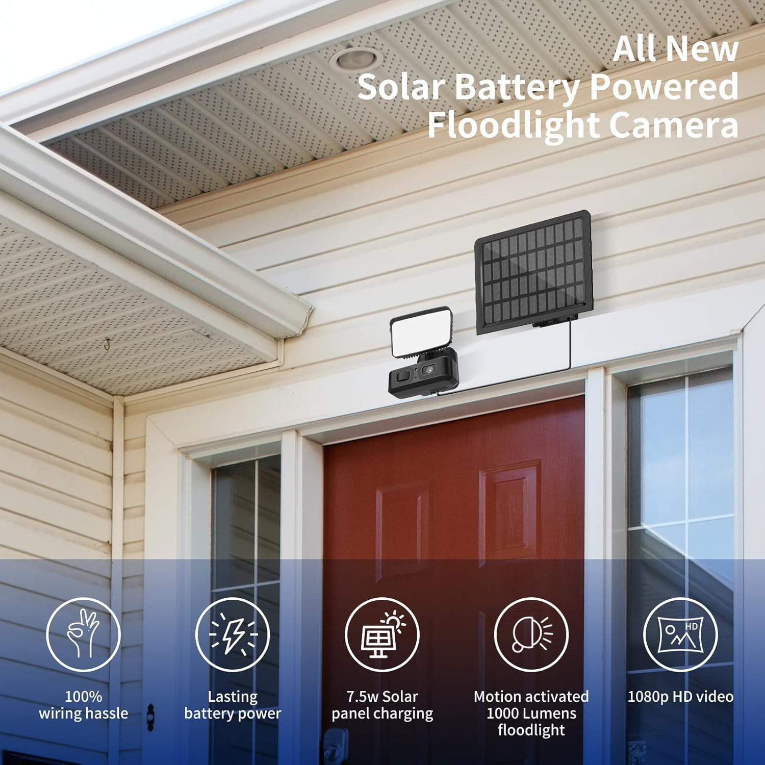 Outdoor Wireless Solar Battery Powered Security Camera with 2-Way Audio L222