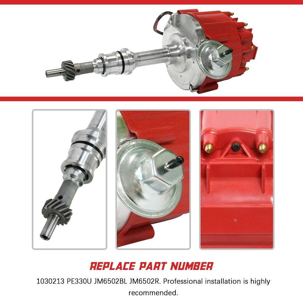 65K Coil for Small Block Ford 260 289 302 5.0L with Red Cap Ignition Distributor I736599