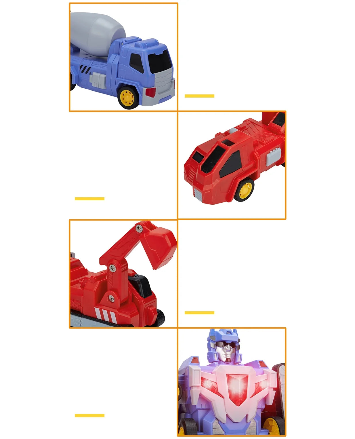 5-in-1 Construction Vehicles Transform Robot Kids Toys O623
