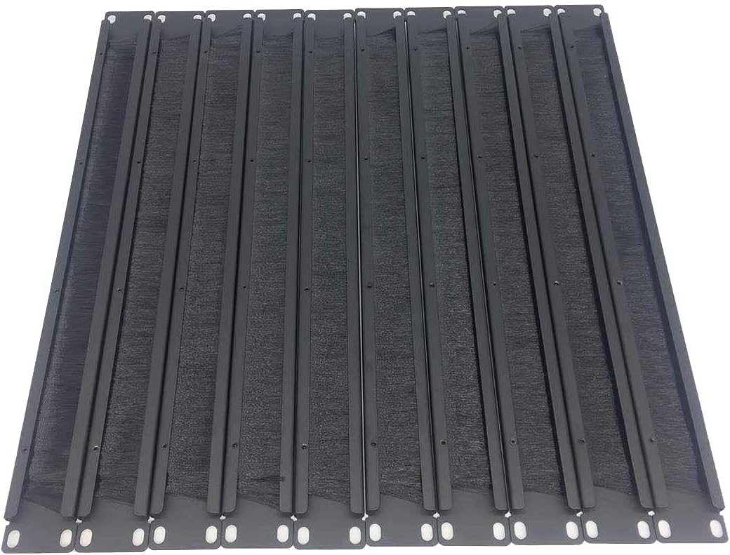 10 Pack 1U Horizontal Rack Mount Cable Management Panel with Cable Entry Brush O586643