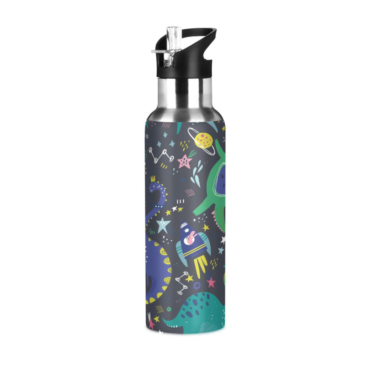 Stainless Steel Insulated Thermos Vacuum Flask Water Bottle with Straw Lid F195683