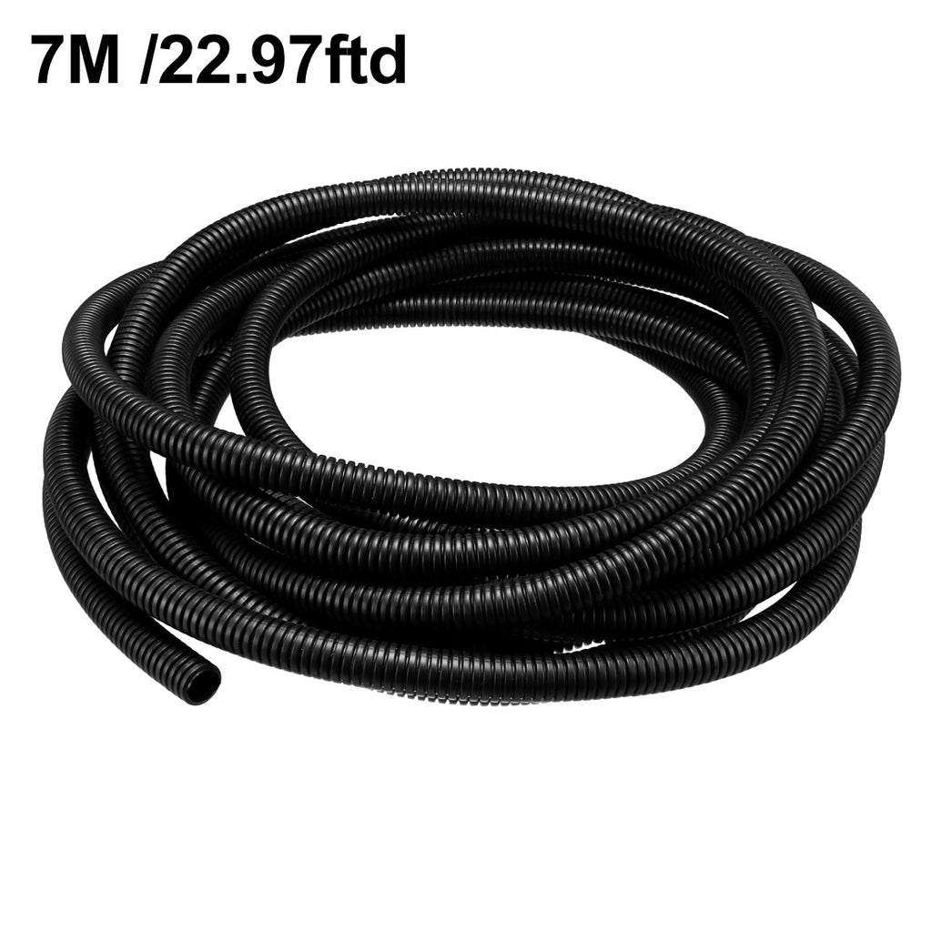 13mm Outside Dia Corrugated Bellow Conduit Tube Black Z11796