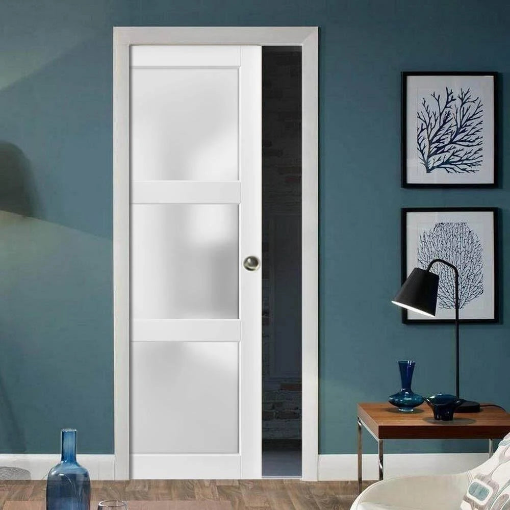 White MDF Interior Door 36 x 80 with Hardware K223