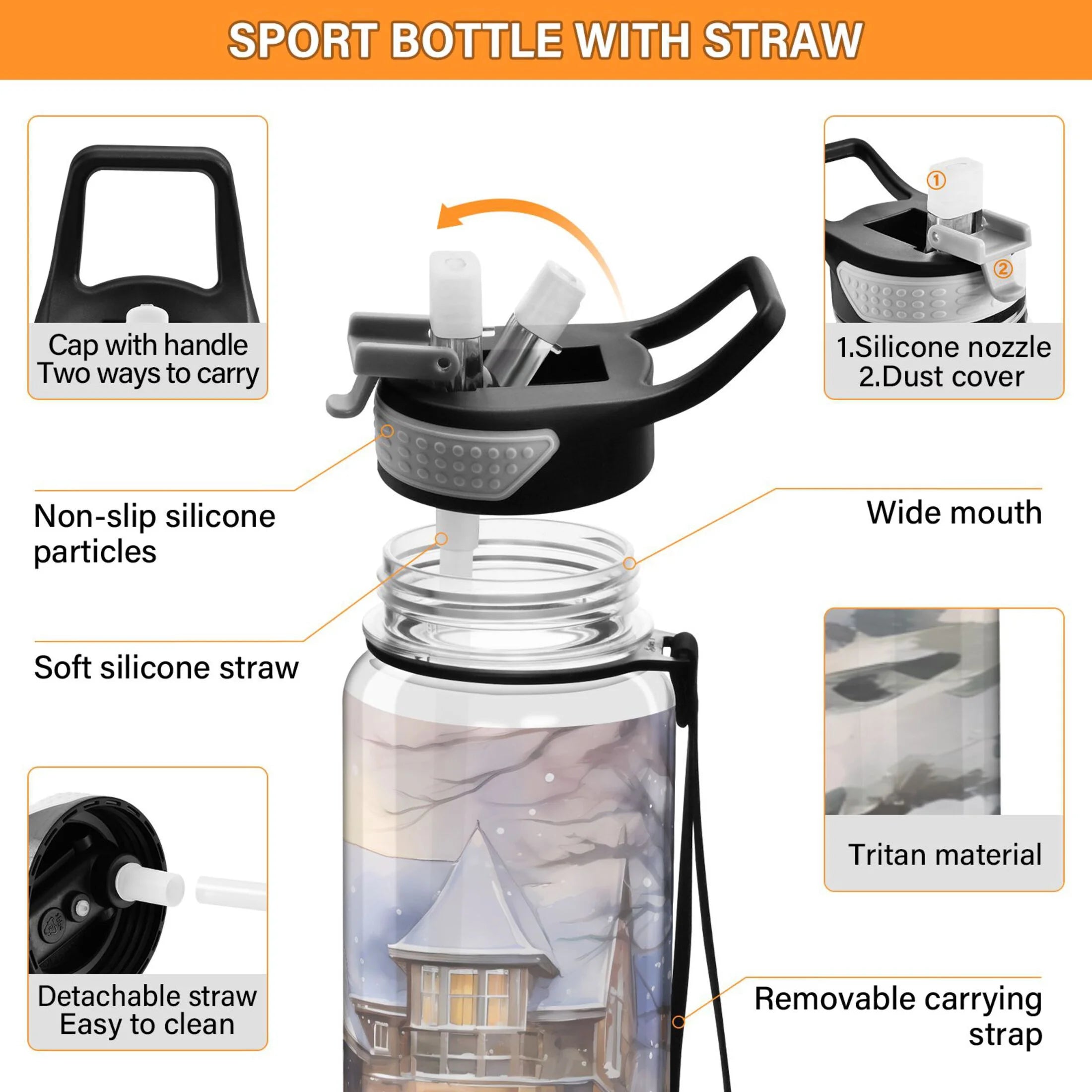 32oz Tritan Water Bottle with Straw P50595