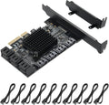 4X PCIE 8 SATA Card with 8 SATA Cables, PCIE to SATA 3.0 6 Gbps Controller, Pack of 2 I41294