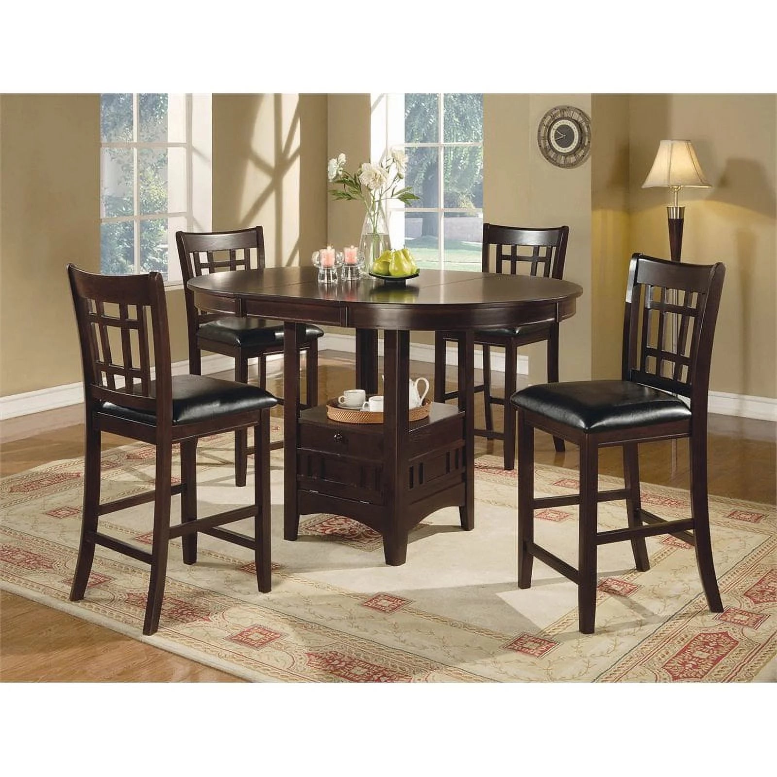5-piece Counter Height Dining Set Espresso Black K342125