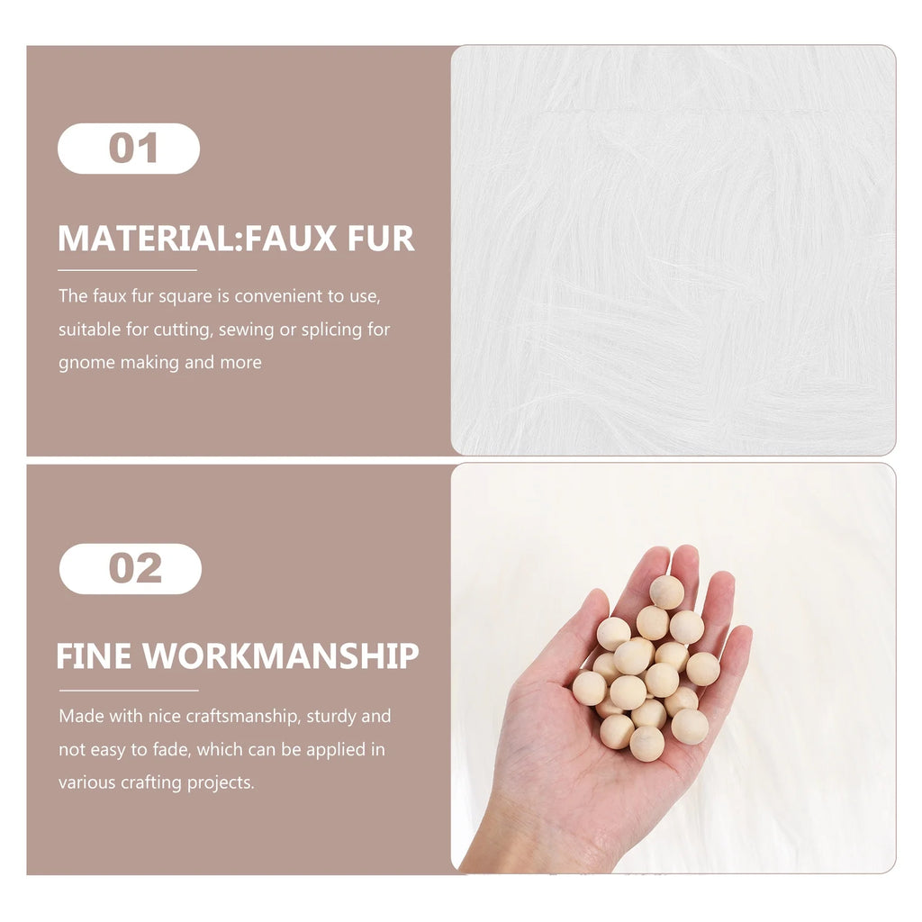 Craft Supply Decoration Gnome Doll DIY Making Supplies Including Square Faux Fur Fabric Wooden Balls D993477