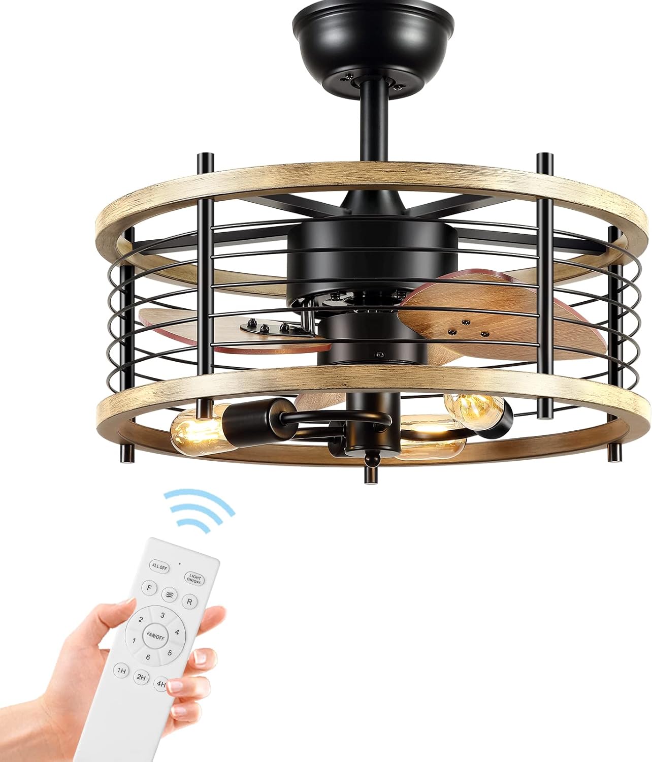 20'' Bladeless Ceiling Fan with Lights Remote Control X413745