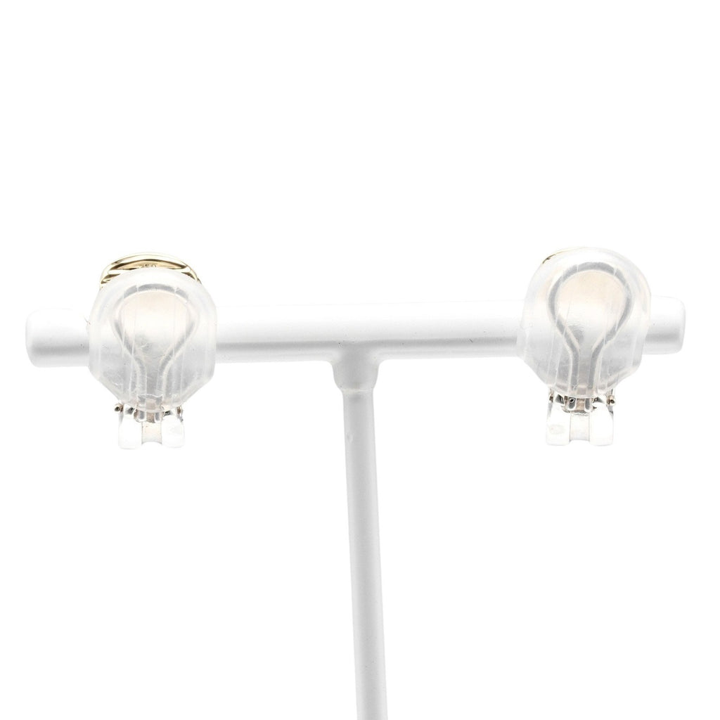 Grooved Earrings Silver 925 Yellow Gold F121