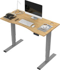 Electric Adjustable Height Standing Desk with Bamboo Top H86509
