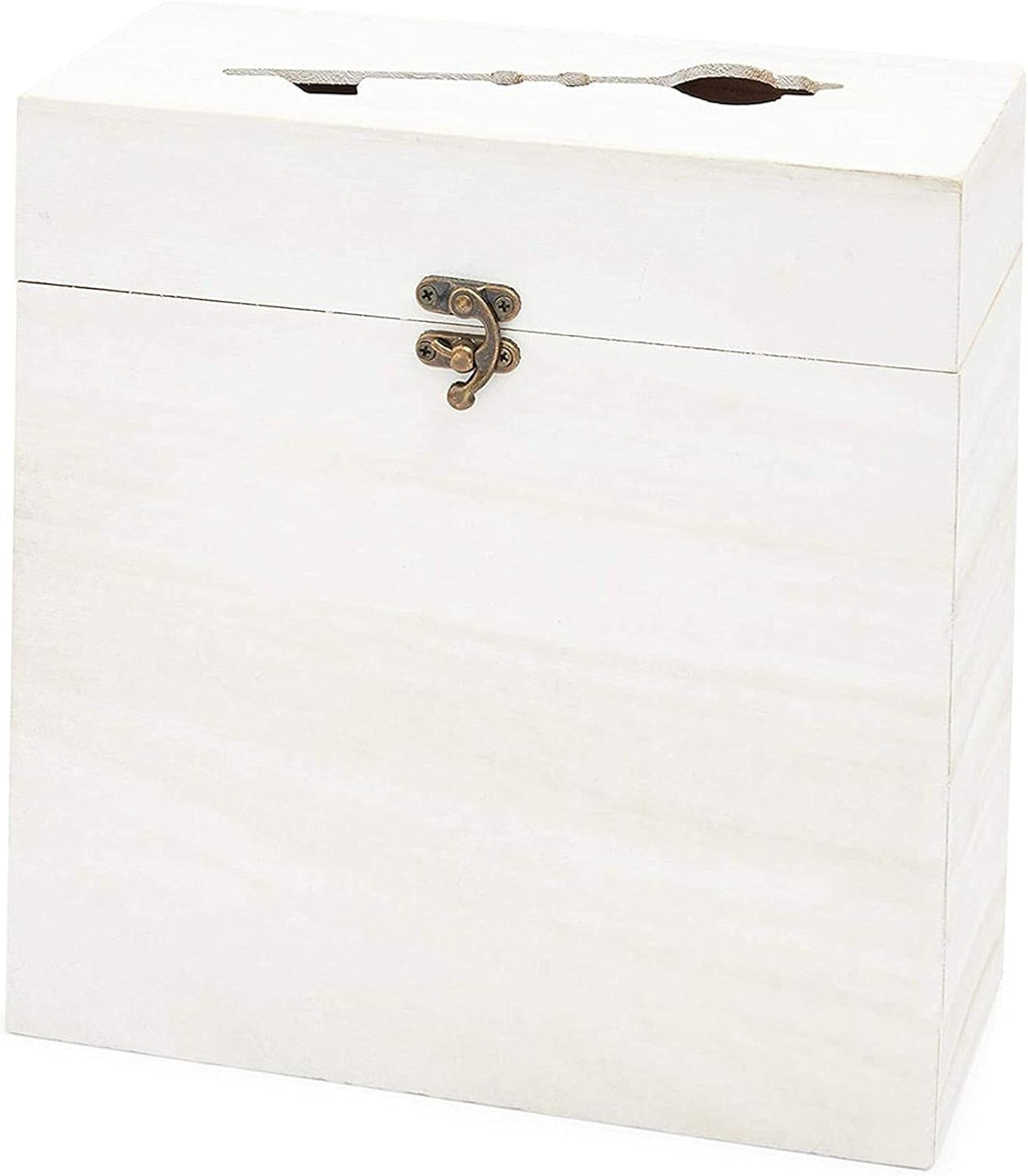 White Rustic Card Box B809
