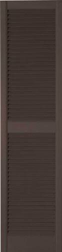 Brown 15x71 Louver Shutter Pair (Vinyl) W2476