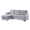 Gray Reversible Sleeper Sofa with Chaise W8930