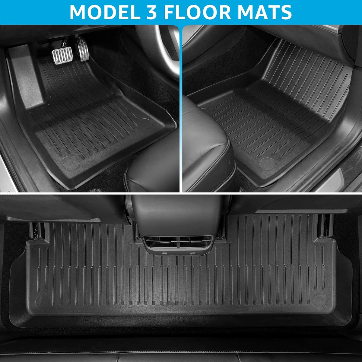 TPE Floor Mats Full Set Waterproof Front Rear Cargo Liner P850847