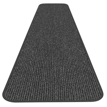 Charcoal Black Skid-Resistant Heavy-Duty Carpet Runner S815