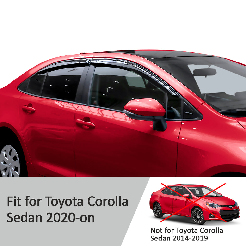 Glass Tape-on Rain Guards for Toyota Corolla Sedan, 4 Pieces S668
